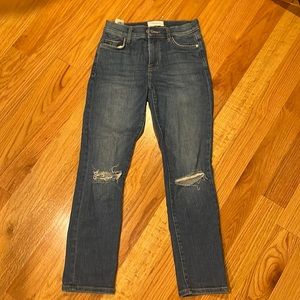 Current/Elliot Ripped Straight Leg Jeans